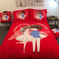 凯歌家纺 婚庆磨毛四件套床单款稳稳的幸福