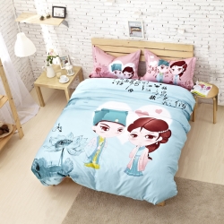 凯歌家纺 活性卡通四件套穿越系列床单款 情系大明