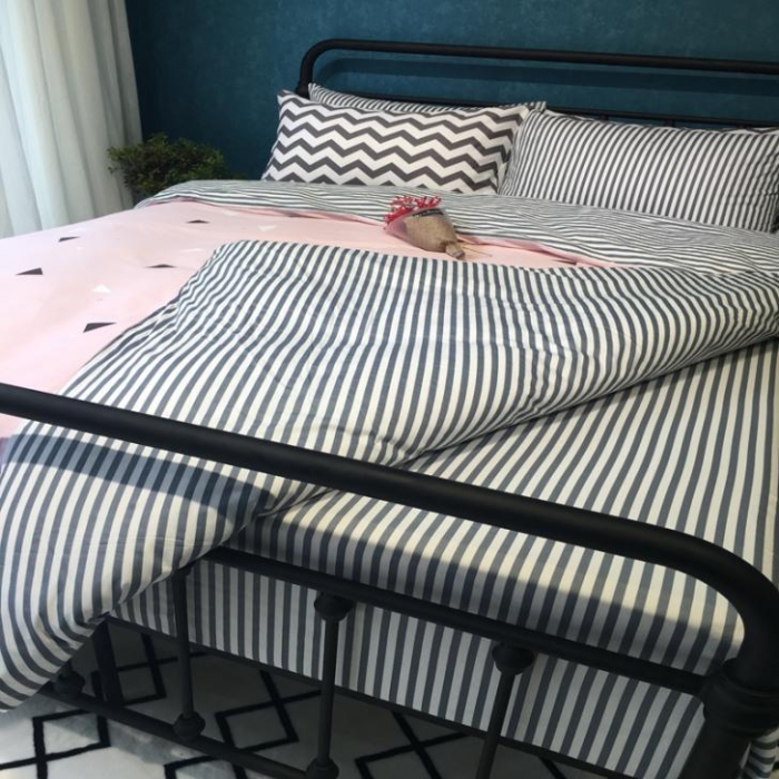 91家纺网 家纺一手货源 找家纺 漫调家纺 全棉北欧风四件套床单款思恋