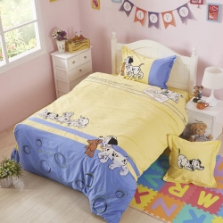 兴莉家纺 全棉加厚绣花四件套可爱狗