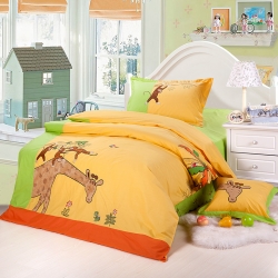 兴莉家纺 全棉加厚绣花四件套快乐森林