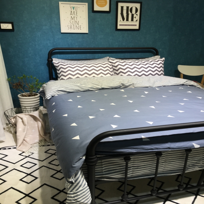 91家纺网 家纺一手货源 找家纺 漫调家纺 全棉北欧风四件套床单款思绪