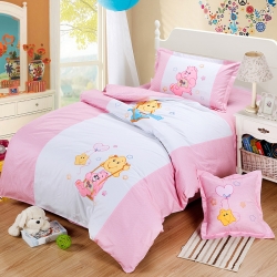 兴莉家纺 全棉加厚绣花四件套小熊乐园
