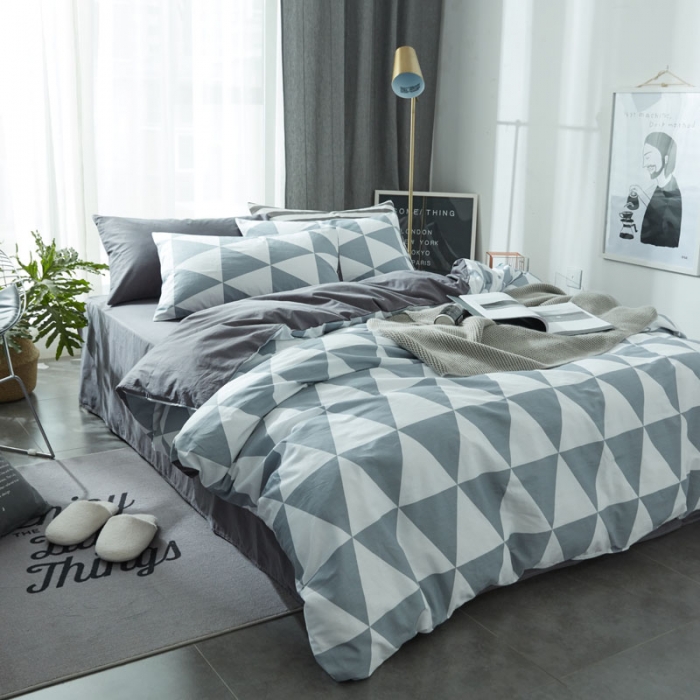 91家纺网 家纺一手货源 找家纺 梦家居 全棉韩国简约风格系列四件套宜家床上用品