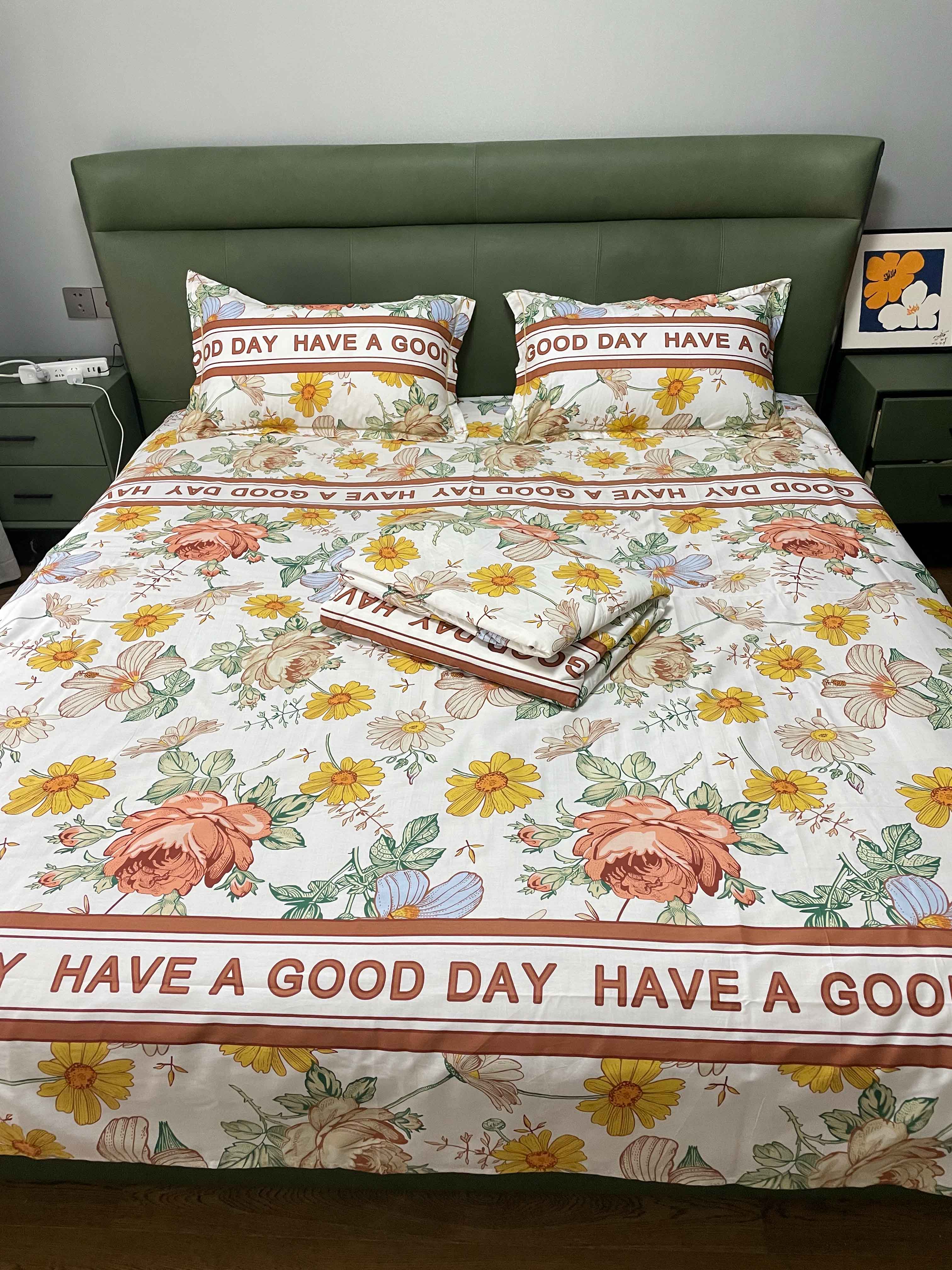 91家纺网 家纺一手货源 找家纺 （总）眠博士 2022新款全棉13372时尚印花夏被四件套