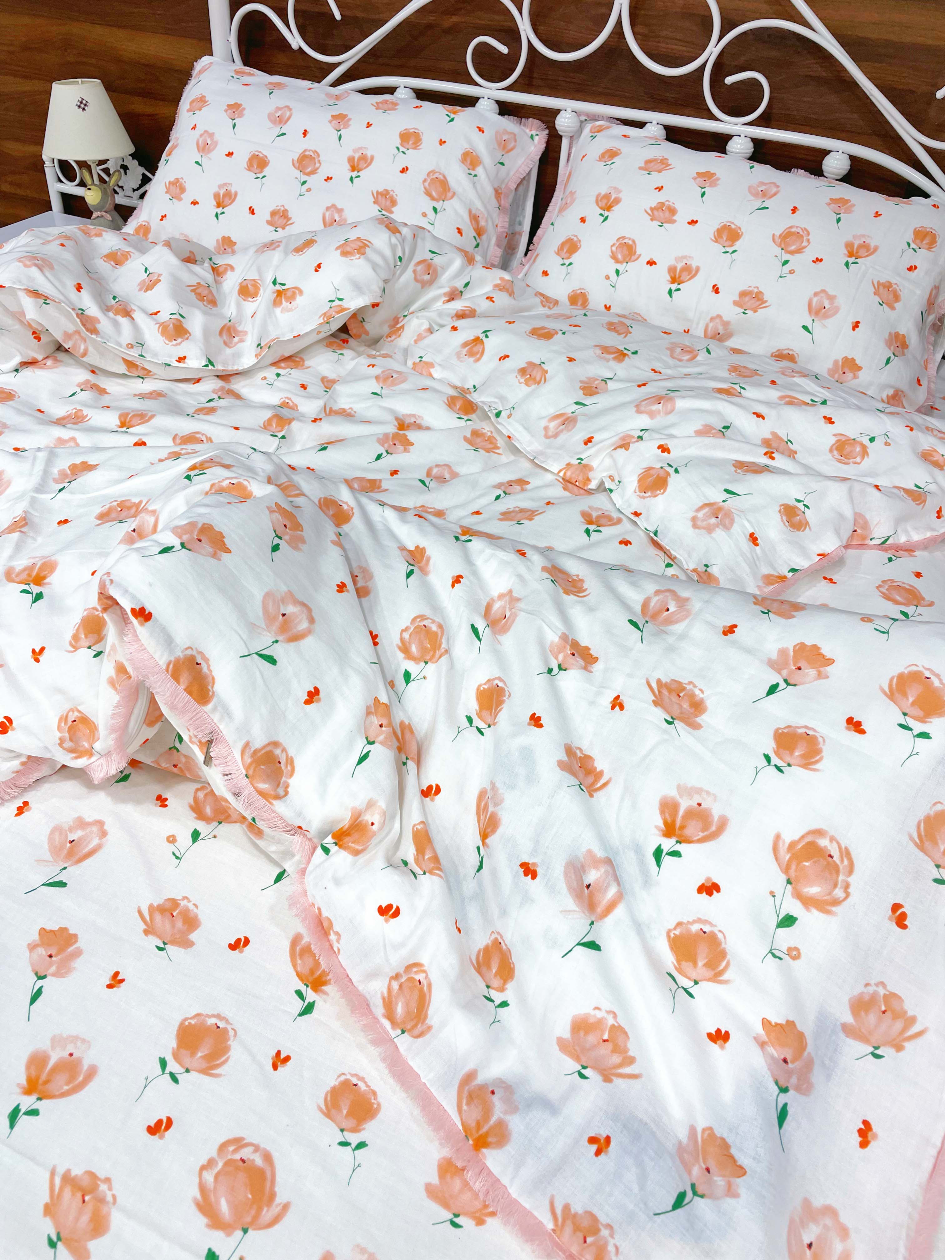 91家纺网 家纺一手货源 找家纺 （总）淑女公社家纺 2022新款双层纱流苏花边款四件套