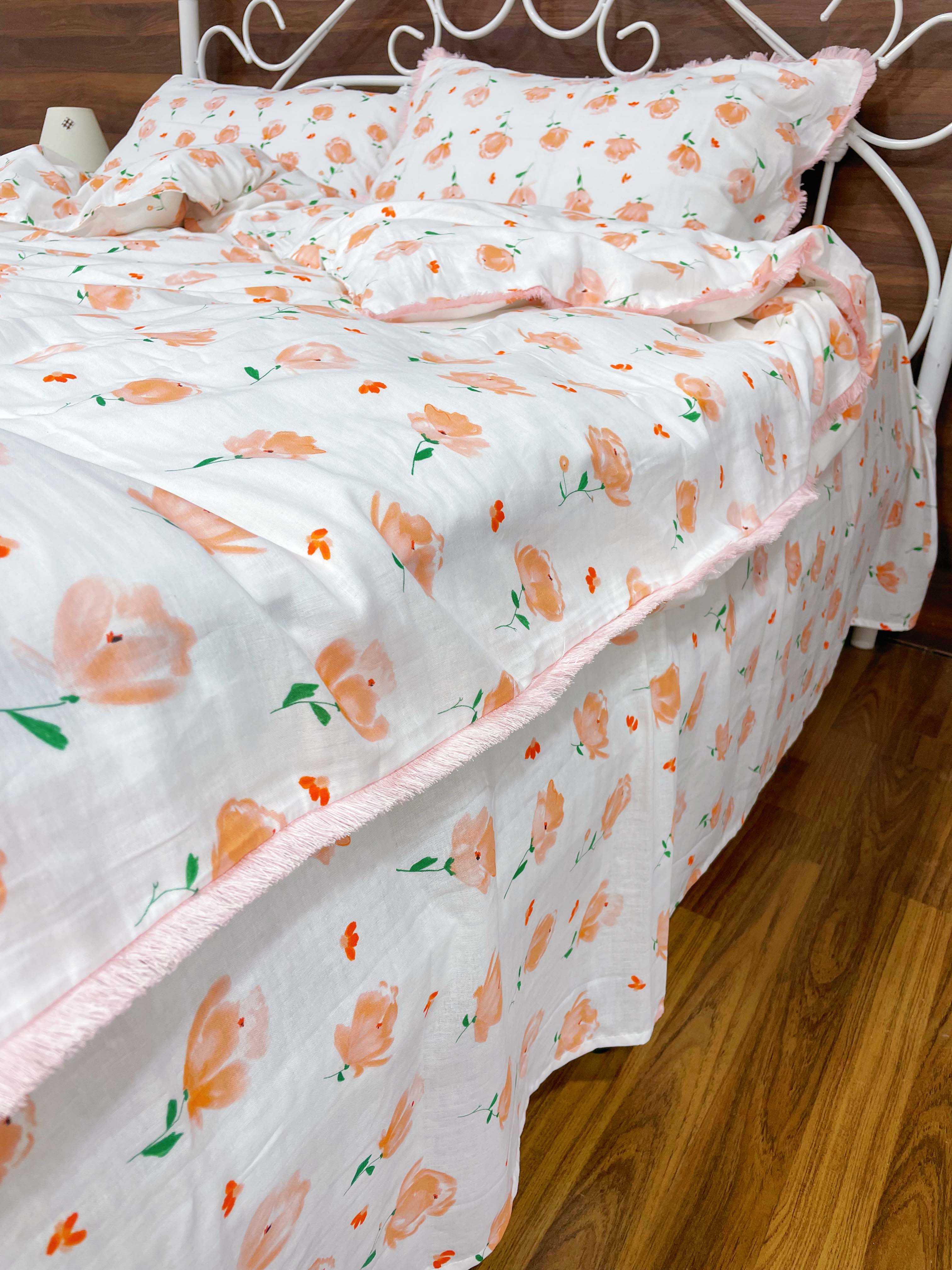 91家纺网 家纺一手货源 找家纺 （总）淑女公社家纺 2022新款双层纱流苏花边款四件套