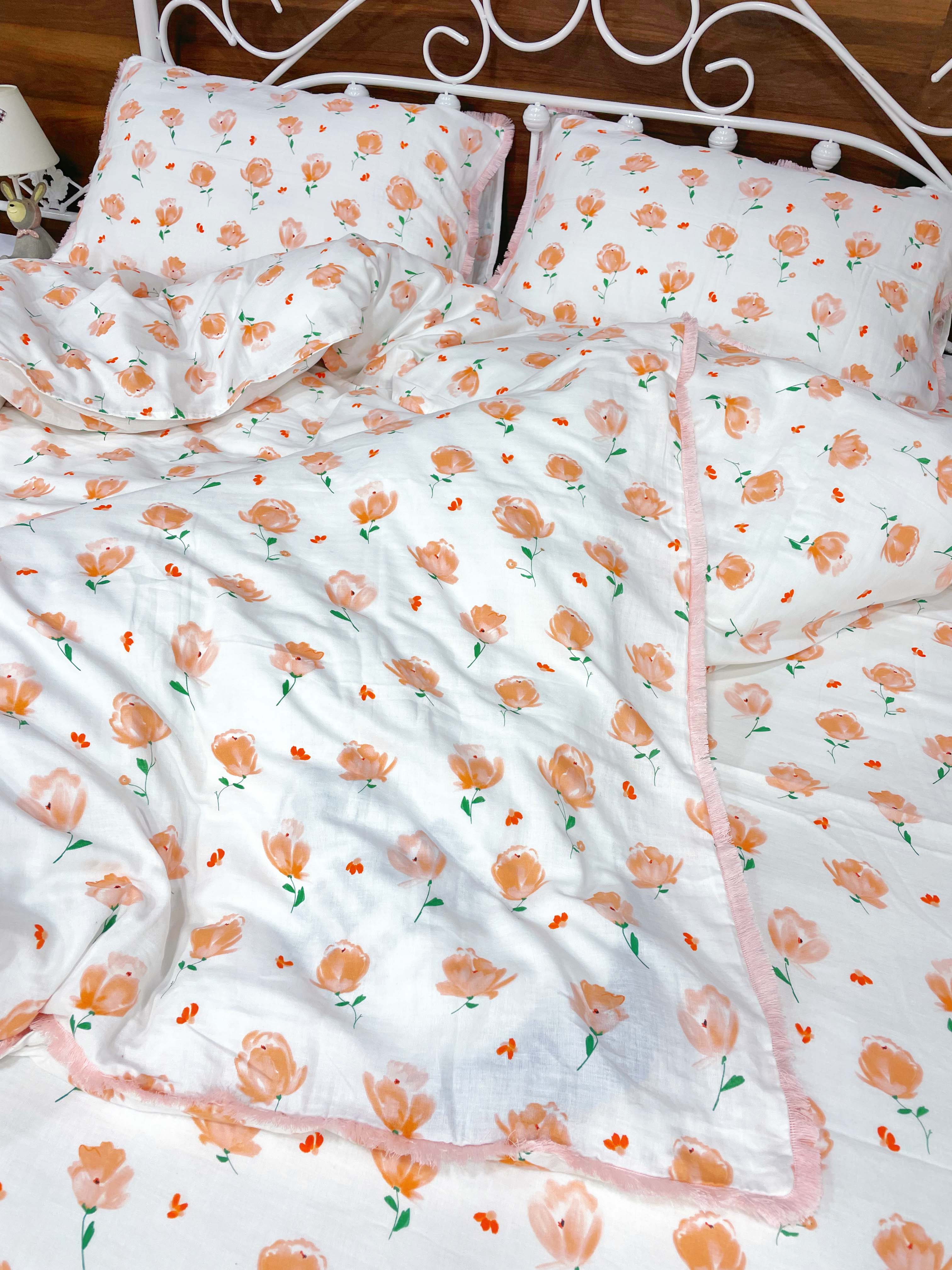 91家纺网 家纺一手货源 找家纺 （总）淑女公社家纺 2022新款双层纱流苏花边款四件套