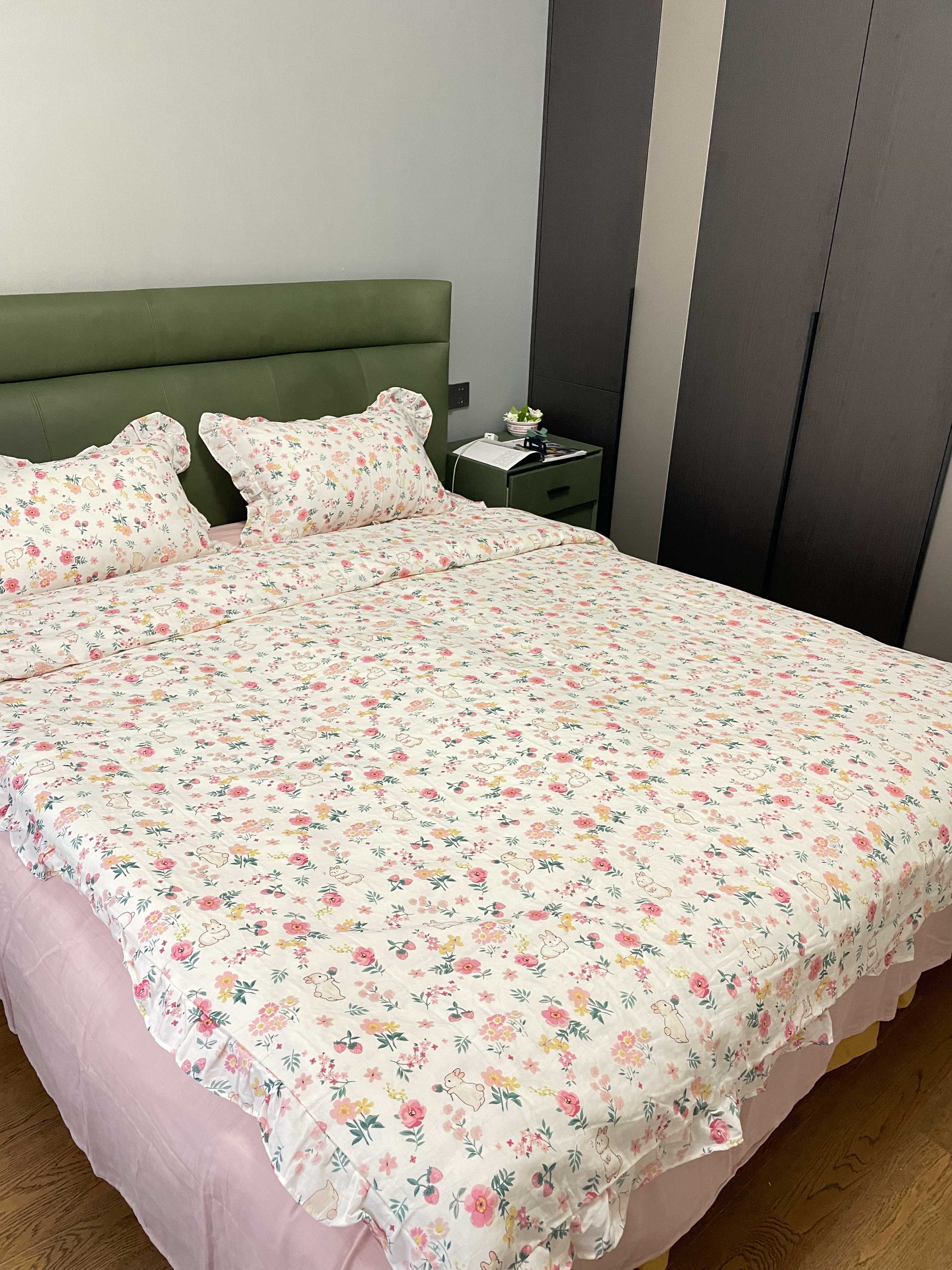 91家纺网 家纺一手货源 找家纺 总 淑女公社 2022春夏新款 双层纱四件套花边款