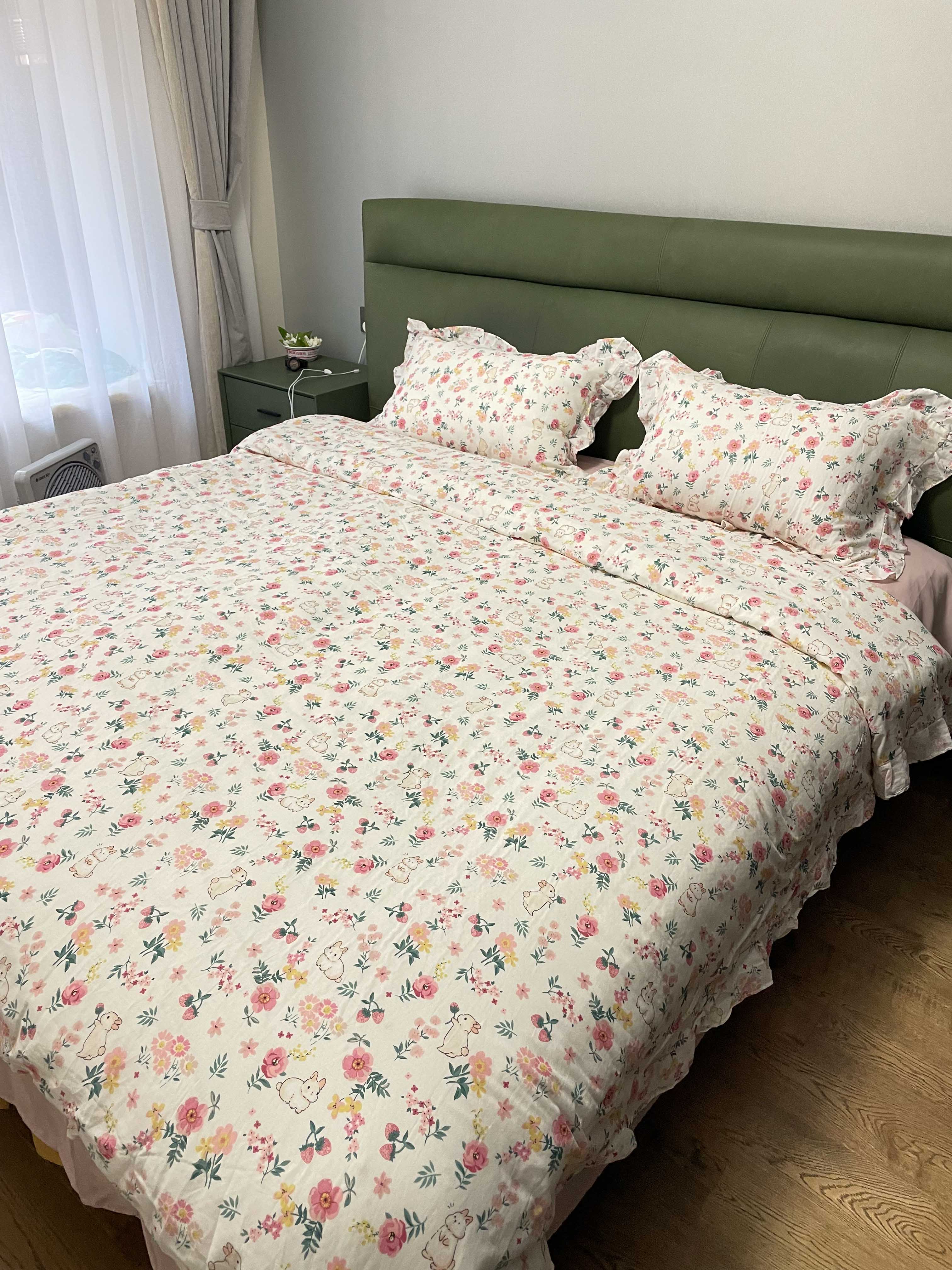 91家纺网 家纺一手货源 找家纺 总 淑女公社 2022春夏新款 双层纱四件套花边款