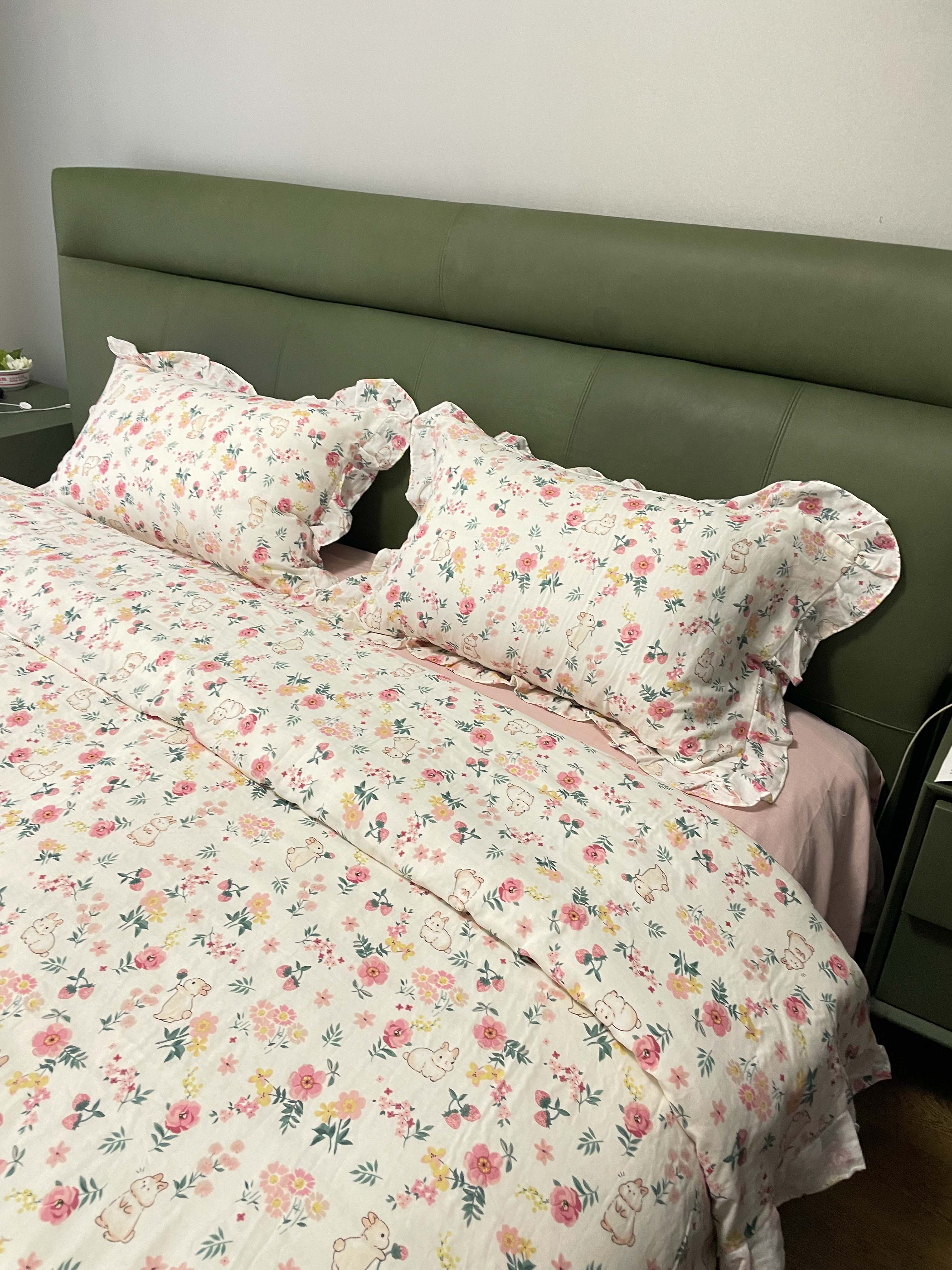 91家纺网 家纺一手货源 找家纺 总 淑女公社 2022春夏新款 双层纱四件套花边款