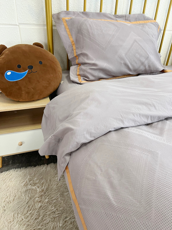 91家纺网 家纺一手货源 找家纺 艾莱2022新款华夫格全棉水洗棉四件套-卡诺凡卡诺凡-雅典灰