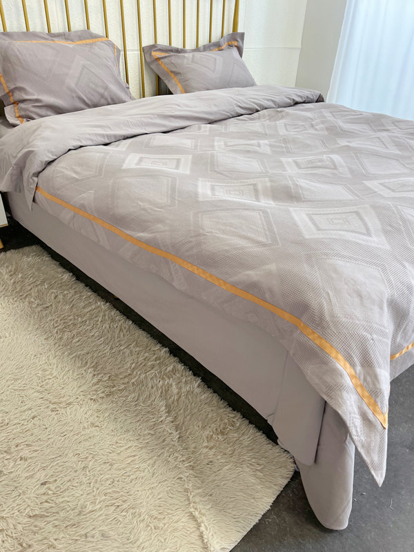 91家纺网 家纺一手货源 找家纺 艾莱2022新款华夫格全棉水洗棉四件套-卡诺凡卡诺凡-雅典灰