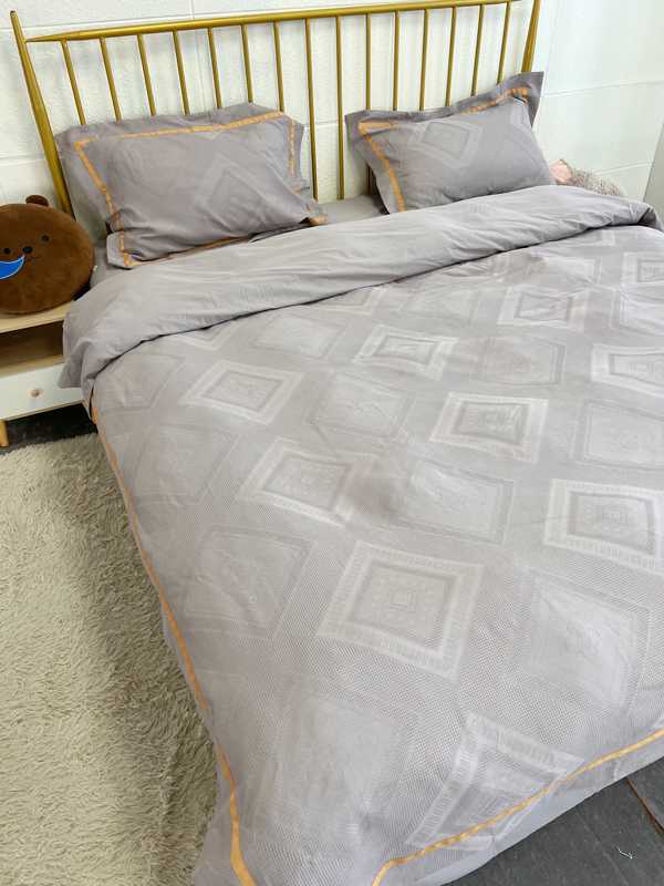 91家纺网 家纺一手货源 找家纺 艾莱2022新款华夫格全棉水洗棉四件套-卡诺凡卡诺凡-雅典灰