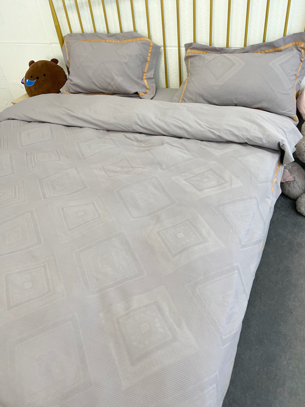 91家纺网 家纺一手货源 找家纺 艾莱2022新款华夫格全棉水洗棉四件套-卡诺凡卡诺凡-雅典灰