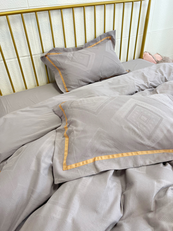 91家纺网 家纺一手货源 找家纺 艾莱2022新款华夫格全棉水洗棉四件套-卡诺凡卡诺凡-雅典灰