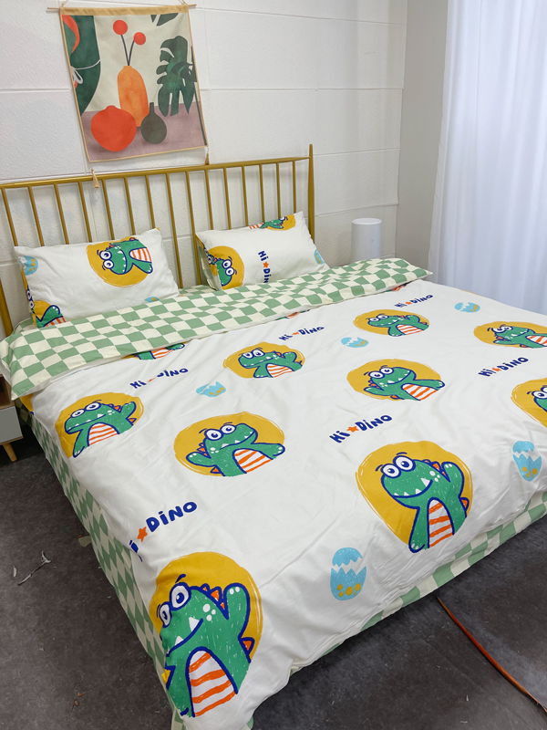 91家纺网 家纺一手货源 找家纺 澳萝拉 2023新款全棉印花四件套会员减5元 嗨迪诺