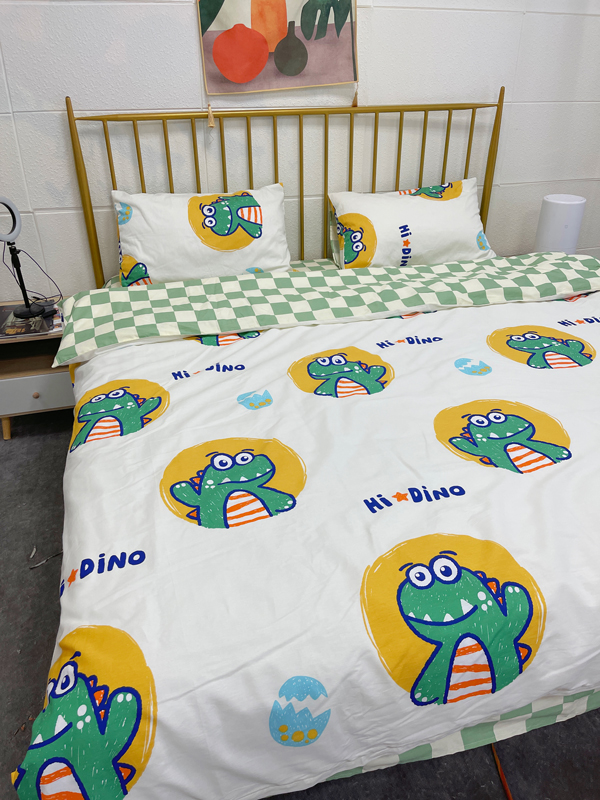 91家纺网 家纺一手货源 找家纺 澳萝拉 2023新款全棉印花四件套会员减5元 嗨迪诺