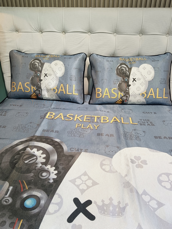 91家纺网 家纺一手货源 找家纺 宅部落 2022新款卡通大版冰丝席 机械熊