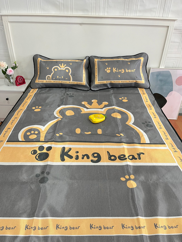 91家纺网 家纺一手货源 找家纺 宅部落 2022新款卡通大版冰丝席 熊者之王