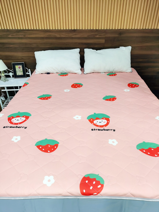 91家纺网 家纺一手货源 找家纺 寐珂家纺 2026新款A类针织大豆双人床垫 草莓宝贝