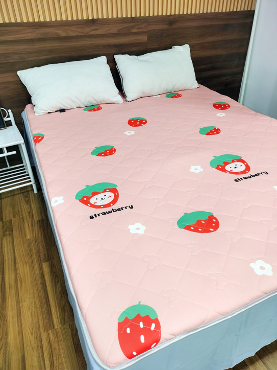 91家纺网 家纺一手货源 找家纺 寐珂家纺 2026新款A类针织大豆双人床垫 草莓宝贝