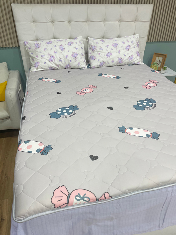 91家纺网 家纺一手货源 找家纺 寐珂家纺 2026新款A类针织大豆双人床垫 可爱甜心