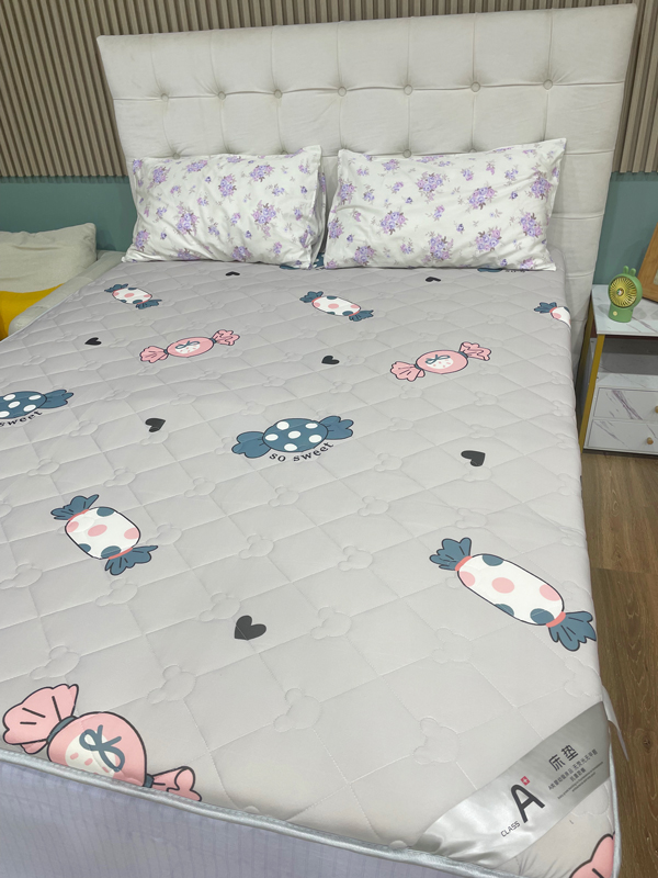 91家纺网 家纺一手货源 找家纺 寐珂家纺 2026新款A类针织大豆双人床垫 可爱甜心