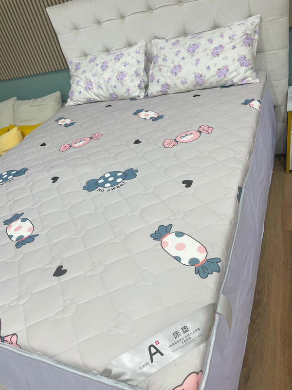 91家纺网 家纺一手货源 找家纺 寐珂家纺 2026新款A类针织大豆双人床垫 可爱甜心