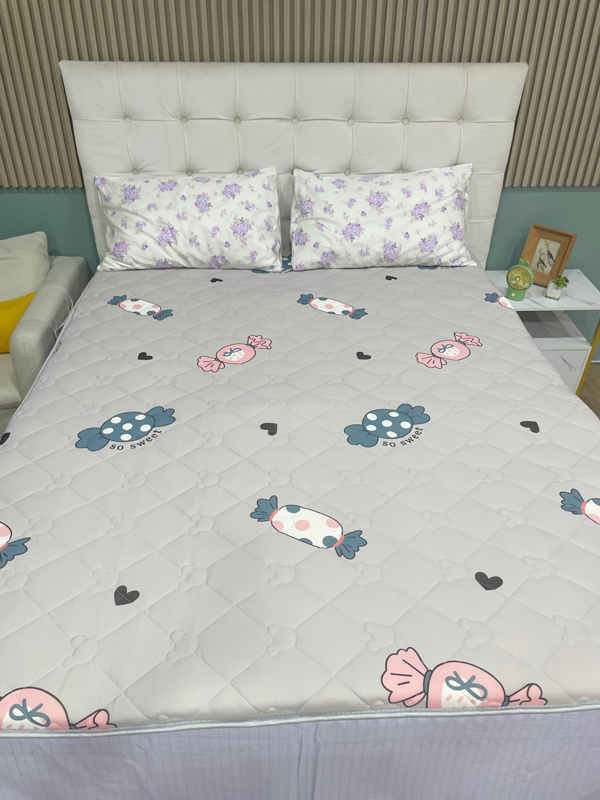 91家纺网 家纺一手货源 找家纺 寐珂家纺 2026新款A类针织大豆双人床垫 可爱甜心