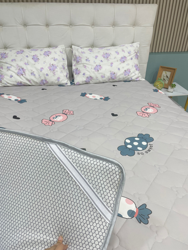 91家纺网 家纺一手货源 找家纺 寐珂家纺 2026新款A类针织大豆双人床垫 可爱甜心