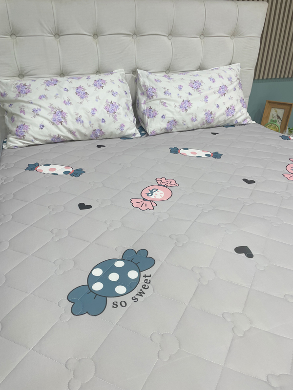 91家纺网 家纺一手货源 找家纺 寐珂家纺 2026新款A类针织大豆双人床垫 可爱甜心