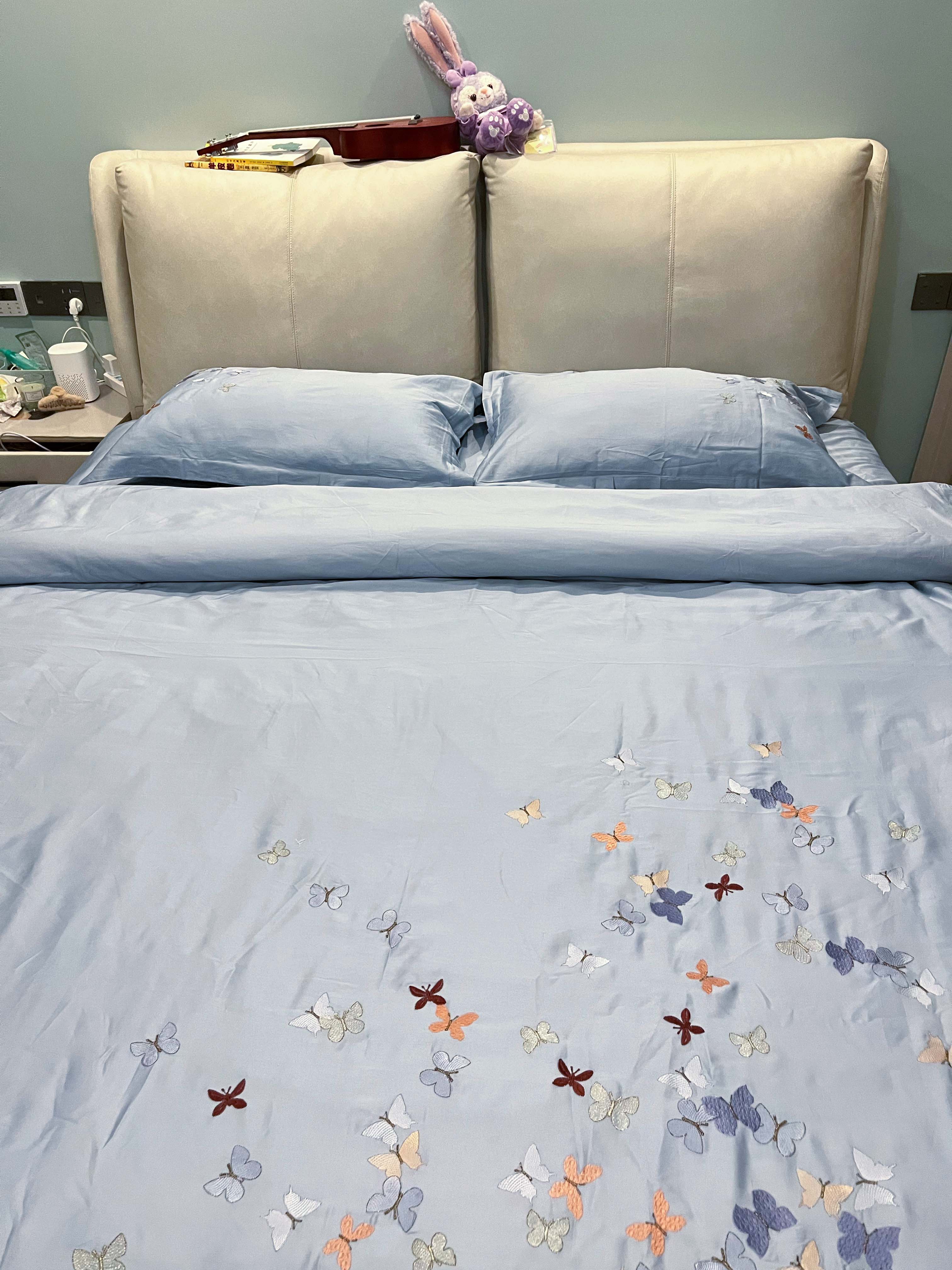 91家纺网 家纺一手货源 找家纺 (总) 理想家 2022新款13372全棉刺绣四件套-蝴蝶