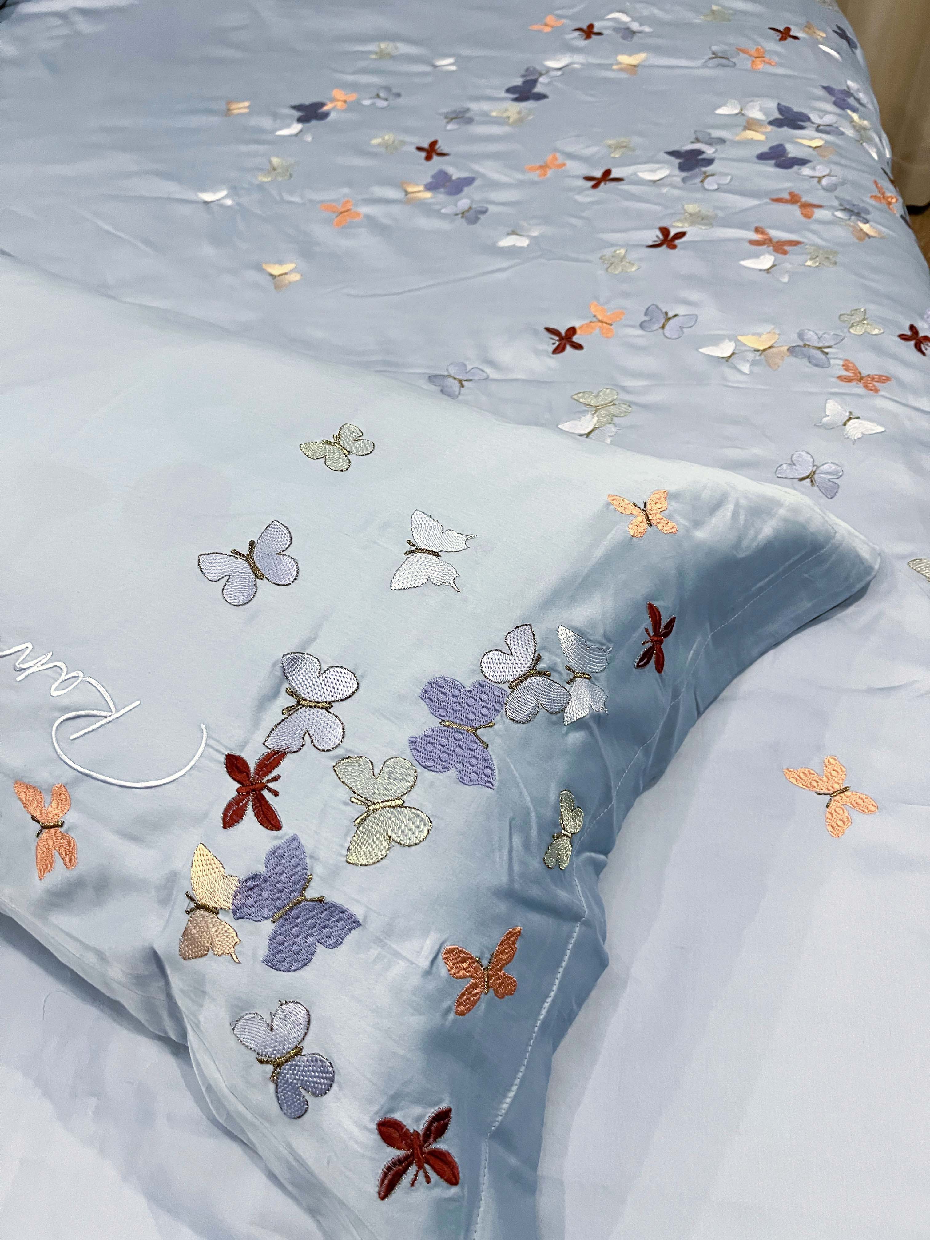 91家纺网 家纺一手货源 找家纺 (总) 理想家 2022新款13372全棉刺绣四件套-蝴蝶