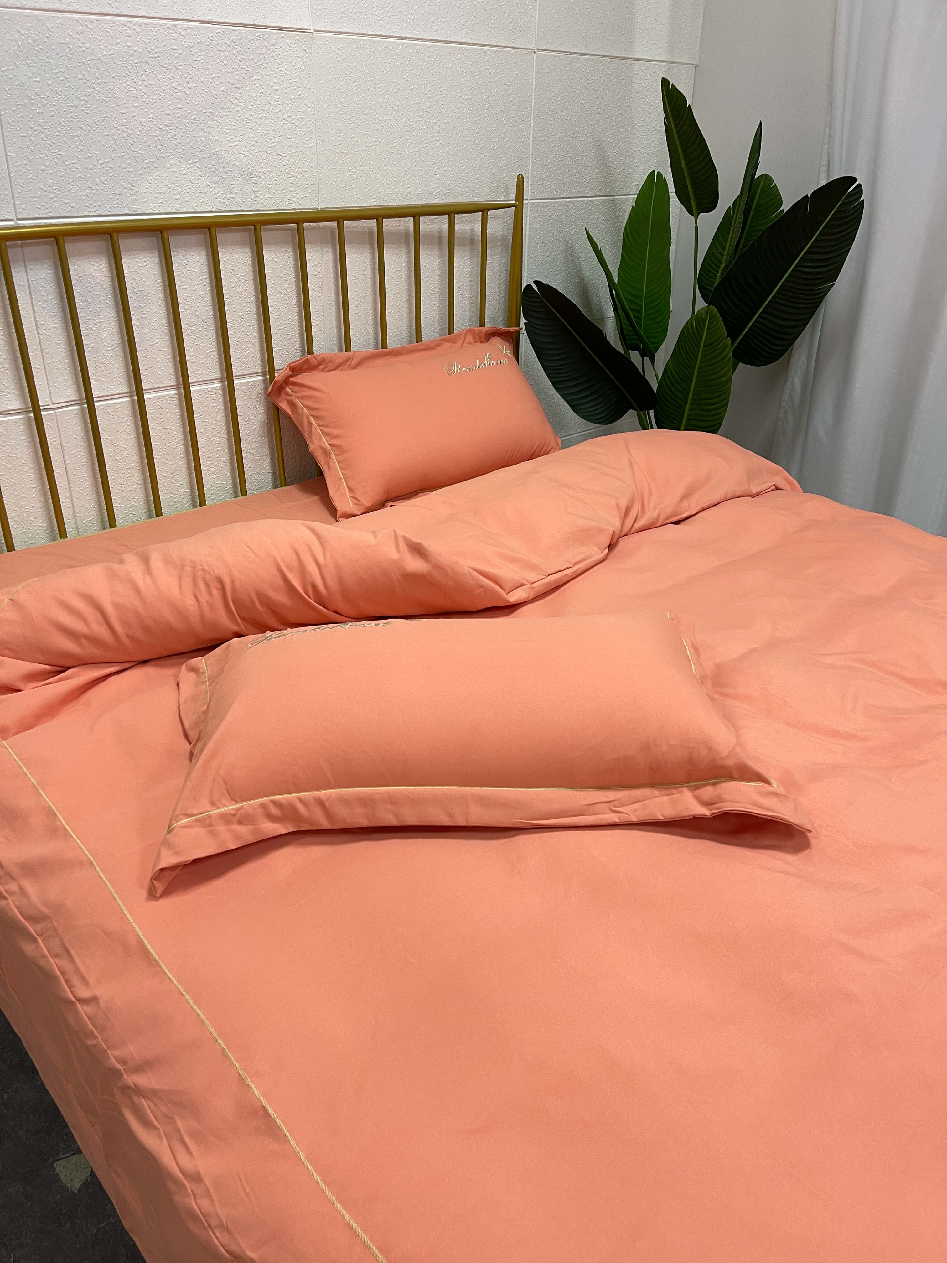 91家纺网 家纺一手货源 找家纺 靓生活2022新款磨毛刺绣四件套轻奢风 伯尔曼-西洋桔