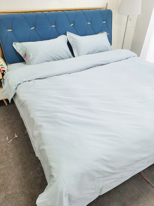 91家纺网 家纺一手货源 找家纺 魅都新款阿克苏长绒棉刺绣轻奢凤四件套邂逅彩虹天空蓝