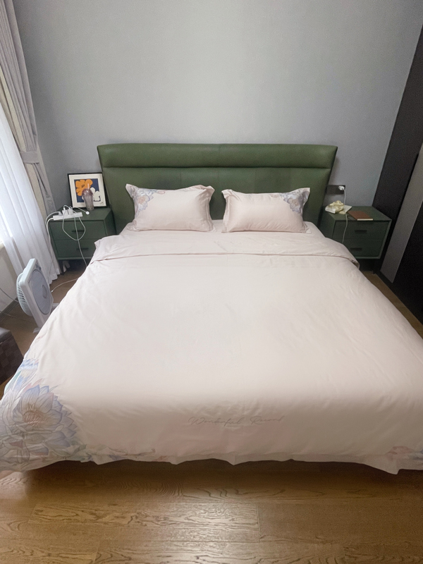 91家纺网 家纺一手货源 找家纺 魅都 新100阿克苏长绒棉刺绣四件套荷塘月色樱花粉