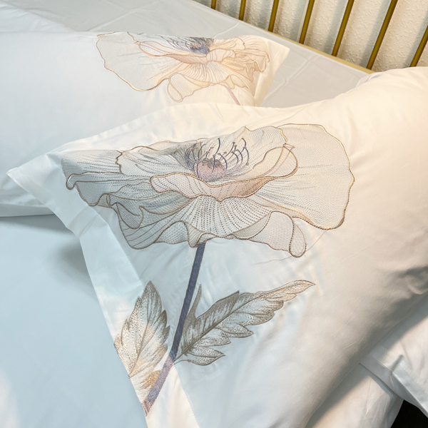 91家纺网 家纺一手货源 找家纺 魅都新款100阿克苏长绒棉刺绣四件套-米兰椰奶白