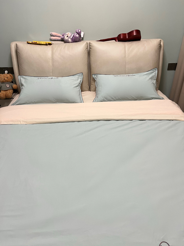 91家纺网 家纺一手货源 找家纺 艾莱22新款A类新疆长绒棉加厚柔顺磨毛四件套瑞秋-冰海蓝