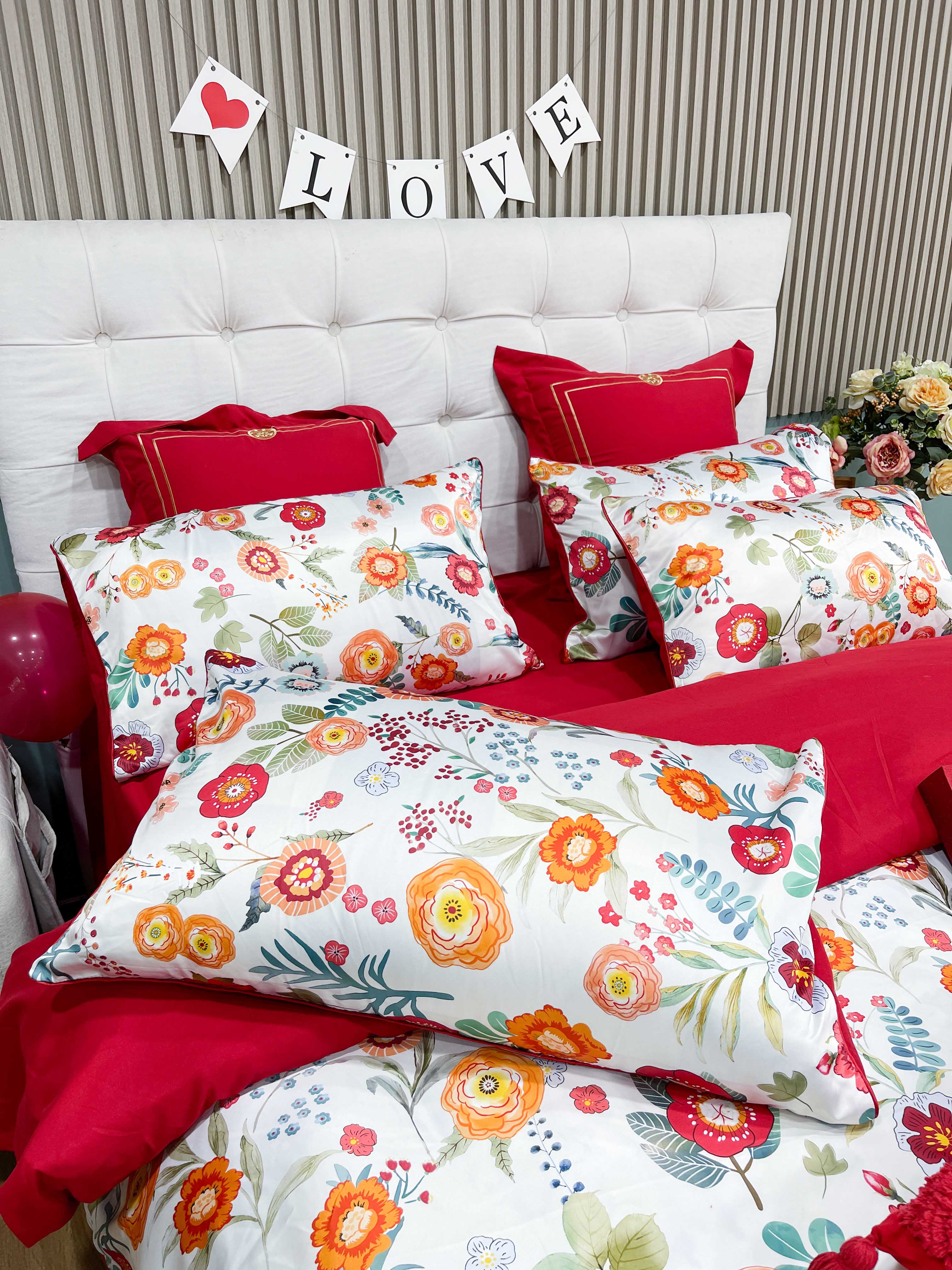 91家纺网 家纺一手货源 找家纺 用心 2022新款数码印花婚庆四件套 秘密花园