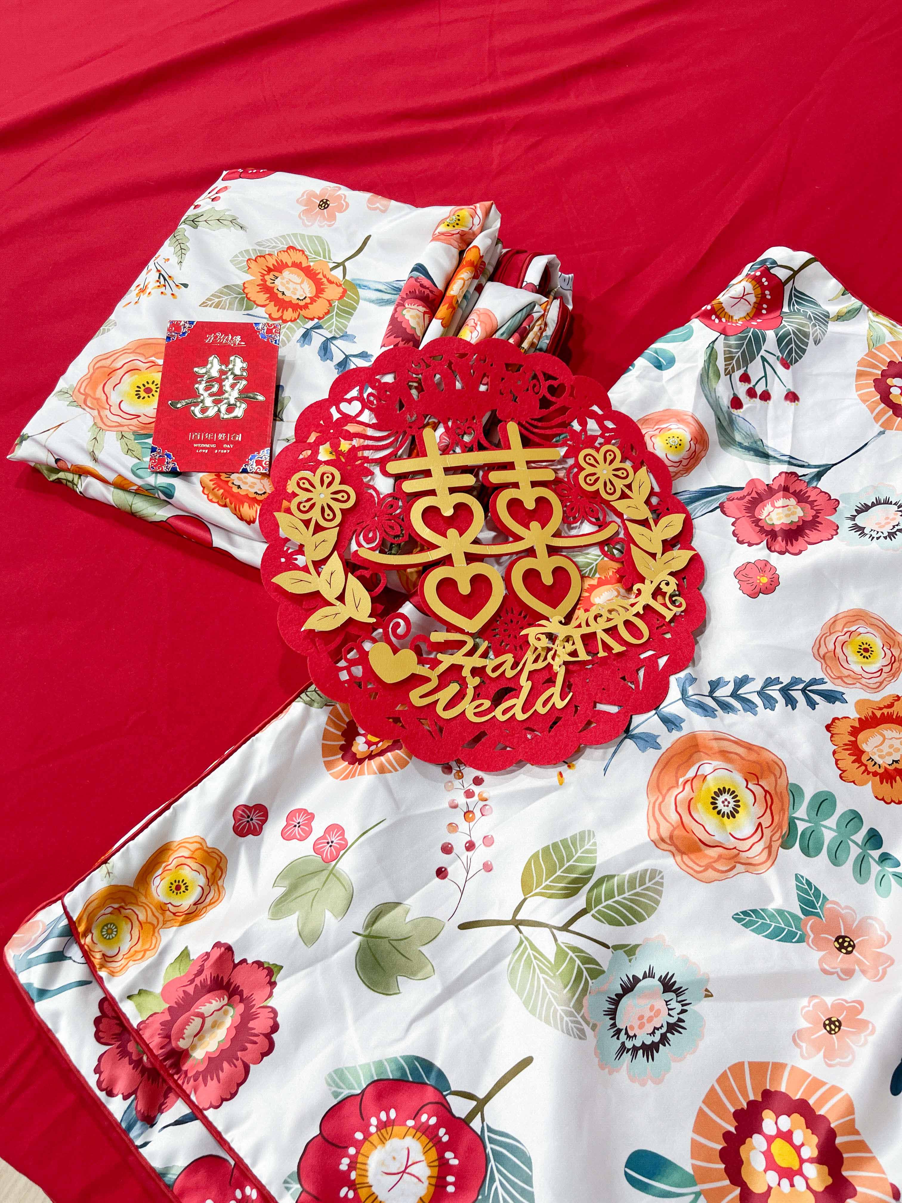 91家纺网 家纺一手货源 找家纺 用心 2022新款数码印花婚庆四件套 秘密花园