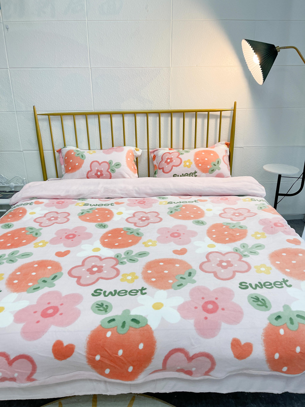 91家纺网 家纺一手货源 找家纺 总 川悦生活 2022直播供货高克重小清新牛奶绒四件套