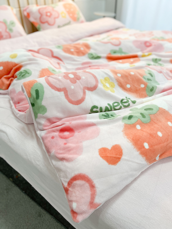 91家纺网 家纺一手货源 找家纺 总 川悦生活 2022直播供货高克重小清新牛奶绒四件套