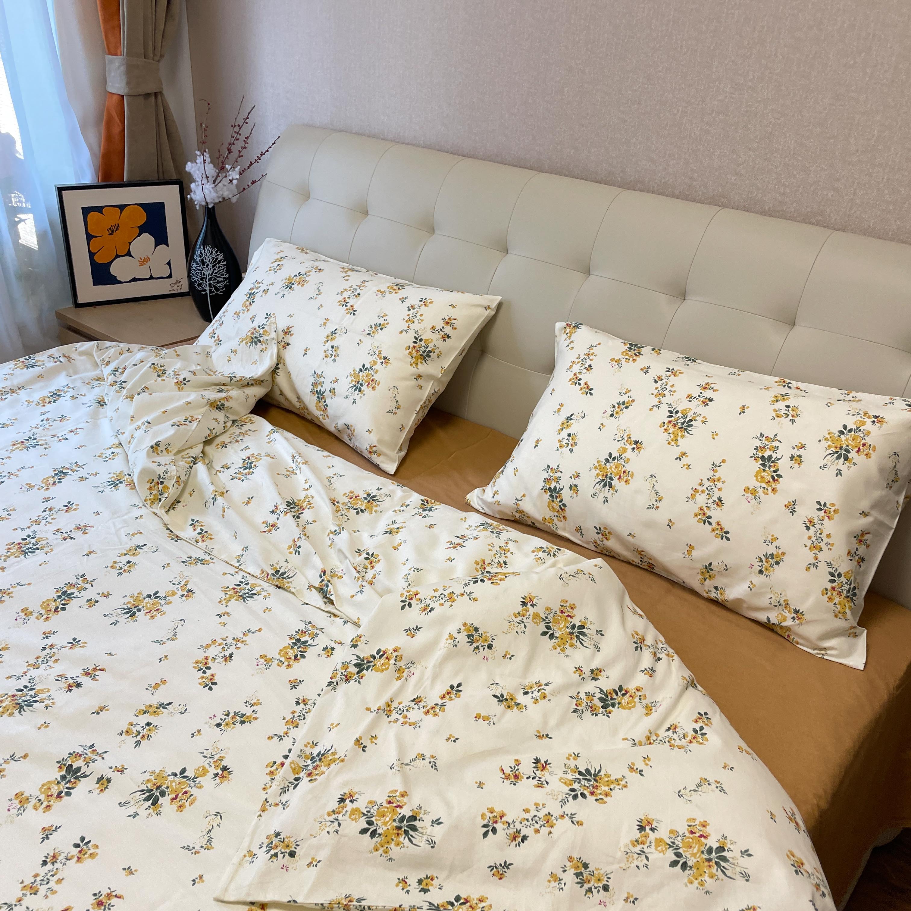 91家纺网 家纺一手货源 找家纺 感遇2022新款纯棉印花四件套 木槿