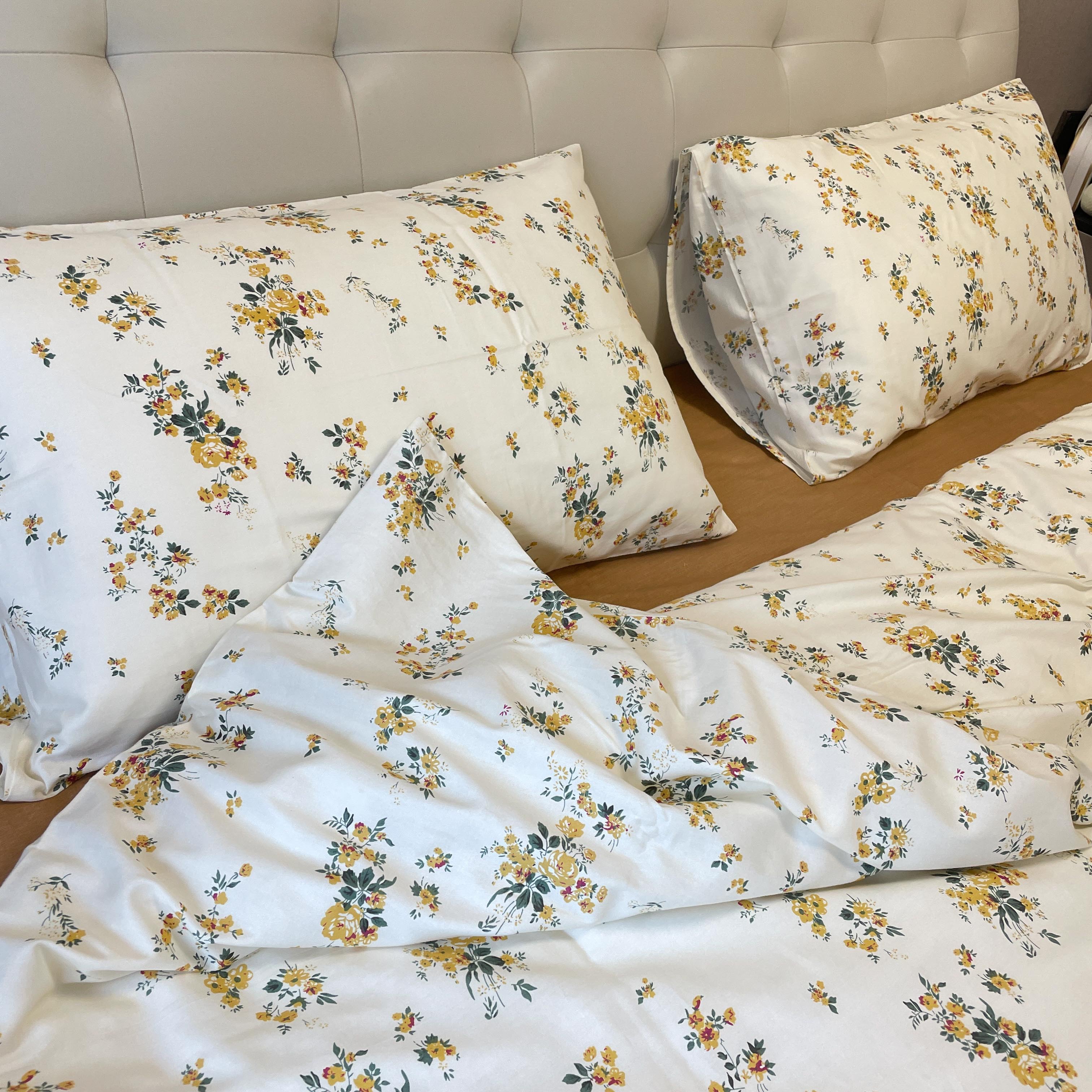 91家纺网 家纺一手货源 找家纺 感遇2022新款纯棉印花四件套 木槿