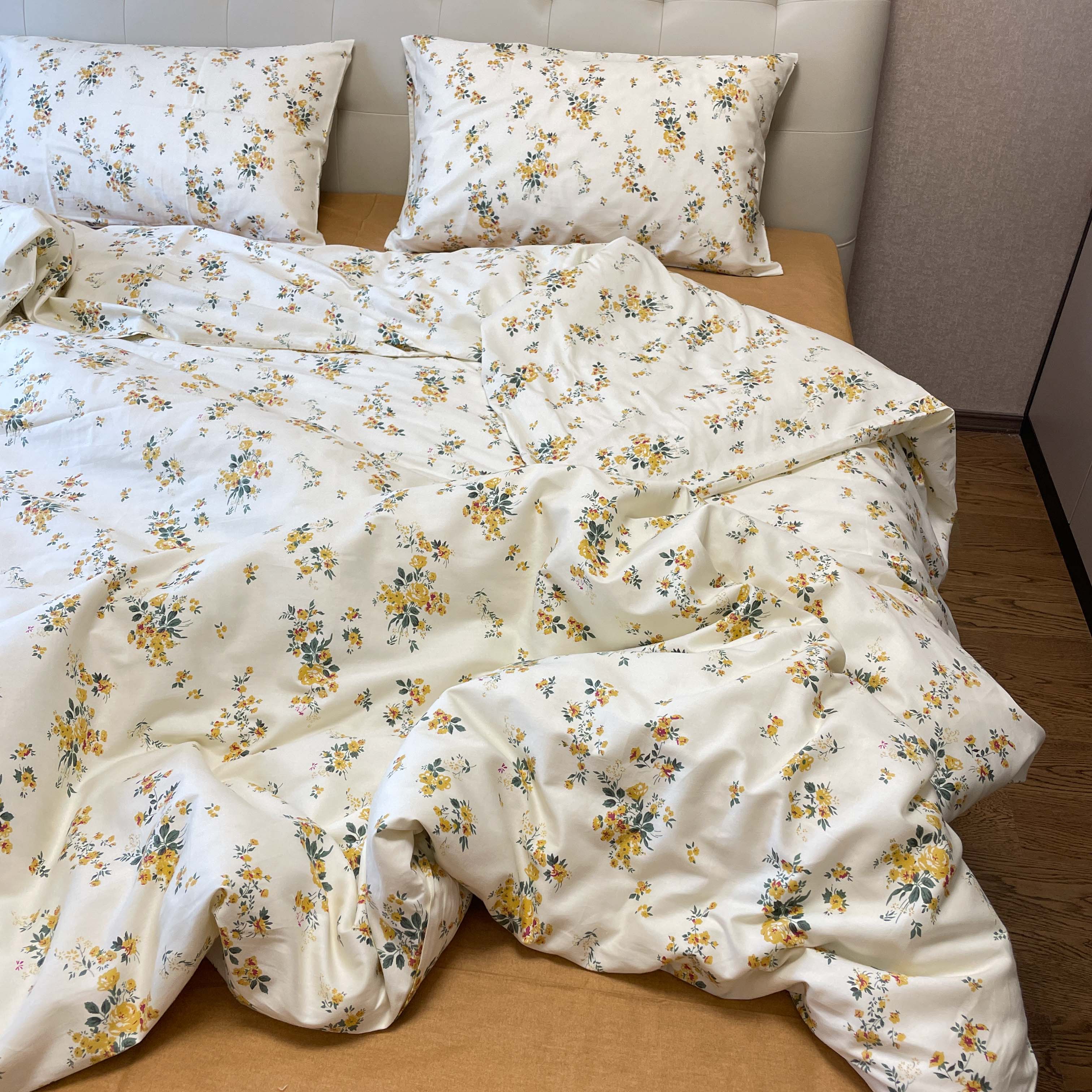 91家纺网 家纺一手货源 找家纺 感遇2022新款纯棉印花四件套 木槿