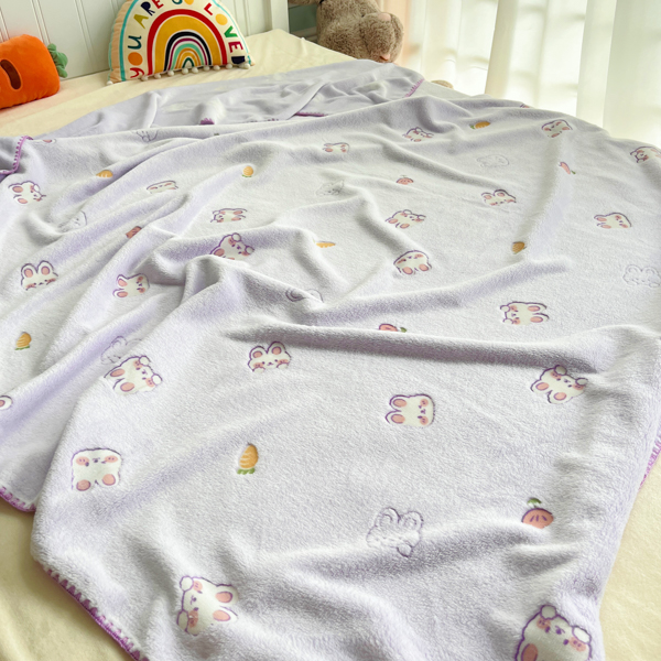 91家纺网 家纺一手货源 找家纺 大米家居 2023新款云朵绒多功能毛毯 彼得兔