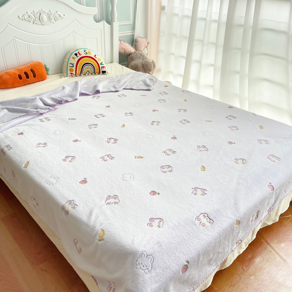 91家纺网 家纺一手货源 找家纺 大米家居 2023新款云朵绒多功能毛毯 彼得兔