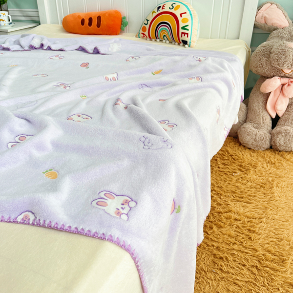 91家纺网 家纺一手货源 找家纺 大米家居 2023新款云朵绒多功能毛毯 彼得兔