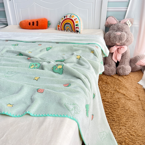 91家纺网 家纺一手货源 找家纺 大米家居 2023新款云朵绒多功能毛毯 恐龙世界